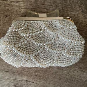 Pearl wedding clutch